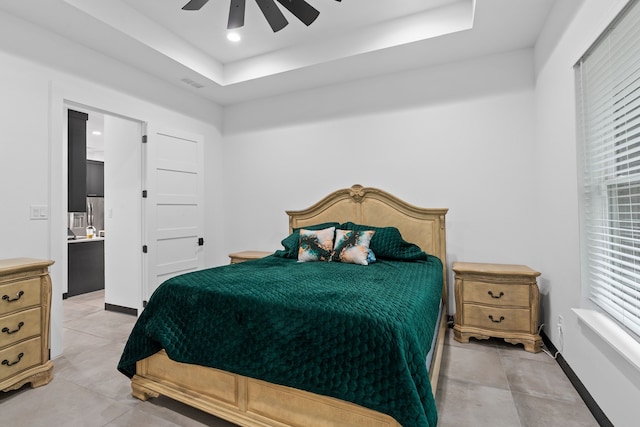 2303 Timber Creek Ct, Cedar Hill, TX 75104 - bedroom with a tray ceiling, ceiling fan, baseboards, and recessed lighting