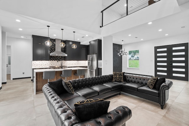 2303 Timber Creek Ct, Cedar Hill, TX 75104 - living area with recessed lighting and a towering ceiling