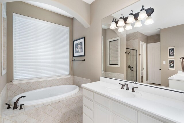 843 Bear Crossing Dr, Allen, TX 75013 - full bath with vanity, a bath, and a stall shower