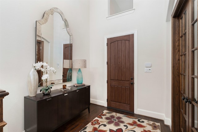 843 Bear Crossing Dr, Allen, TX 75013 - entrance foyer with dark wood-style flooring and baseboards