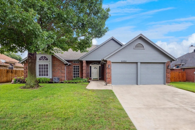 6404 Westgate Dr, North Richland Hills, TX 76182 - ranch-style house with an attached garage, brick siding, concrete driveway, and a shingled roof