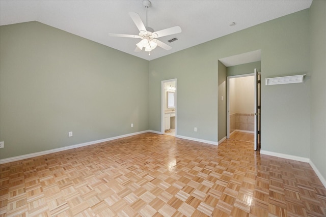 6404 Westgate Dr, North Richland Hills, TX 76182 - empty room featuring lofted ceiling and ceiling fan
