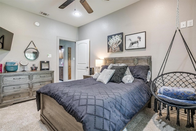 1107 Perkins Rd, Poolville, TX 76487 - bedroom with light colored carpet and ceiling fan