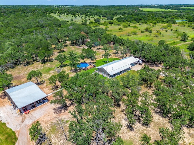 1107 Perkins Rd, Poolville, TX 76487 - view from above of property with a pool area and a forest