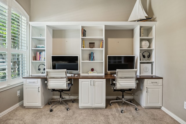 2707 Barnhill Ln, Frisco, TX 75034 - office area with light carpet, plenty of natural light, and baseboards