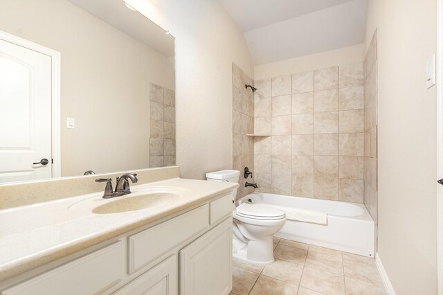 1416 Tangle Ridge Dr, Mckinney, TX 75071 - full bath featuring vanity, toilet, tile patterned flooring, and tub / shower combination