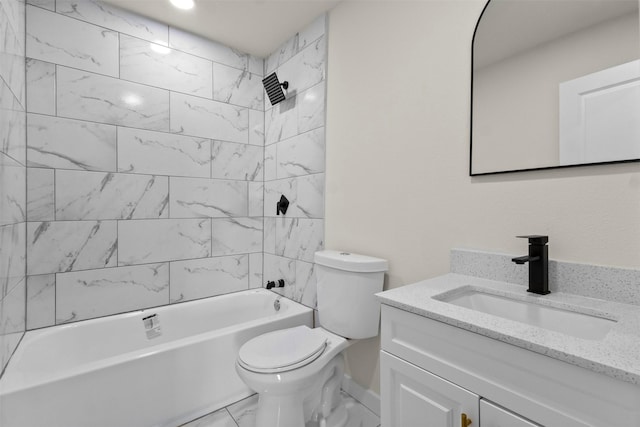 2634 Macon St, Dallas, TX 75215 - full bath featuring vanity, marble look tile flooring, and shower / bathtub combination