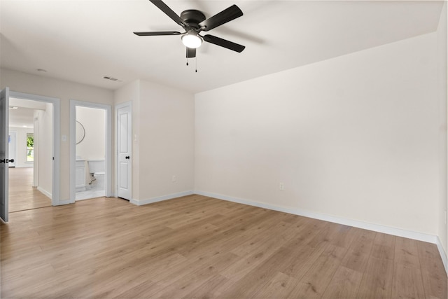 2634 Macon St, Dallas, TX 75215 - spare room with ceiling fan and light wood-style floors