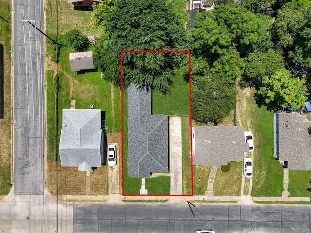 2634 Macon St, Dallas, TX 75215 - aerial view of property and surrounding area featuring property boundaries highlighted