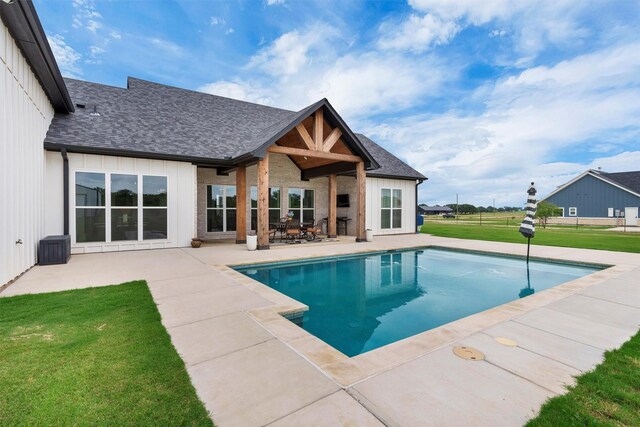 2418 Spirit Ct, Tolar, TX 76476 - outdoor pool with a patio and a yard