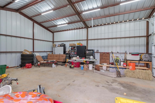 2418 Spirit Ct, Tolar, TX 76476 - garage with metal wall