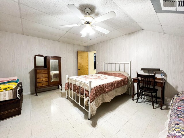 5260 County Road 268, Anson, TX 79501 - bedroom with ceiling fan and a paneled ceiling