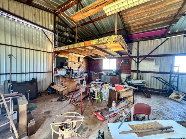 5260 County Road 268, Anson, TX 79501 - garage with metal wall