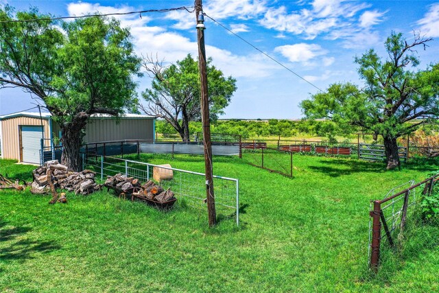 5260 County Road 268, Anson, TX 79501 - view of yard with an outbuilding, an exterior structure, and a view of countryside