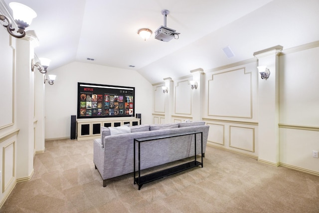 1331 Crockett Dr, Frisco, TX 75033 - cinema room with light carpet and vaulted ceiling