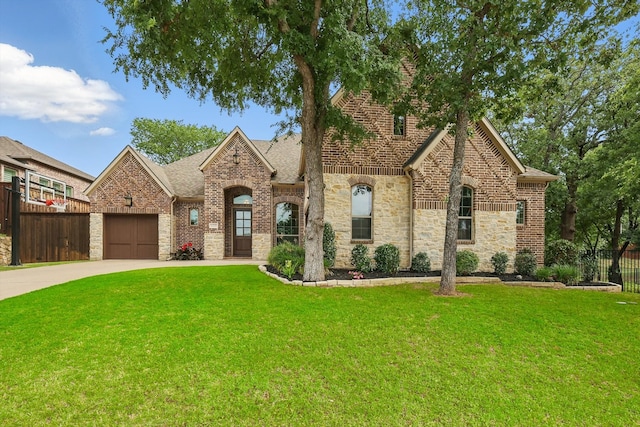 125 Chisholm Trl, Highland Village, TX 75077 - view of front of home with an attached garage, driveway, roof with shingles, and stone siding