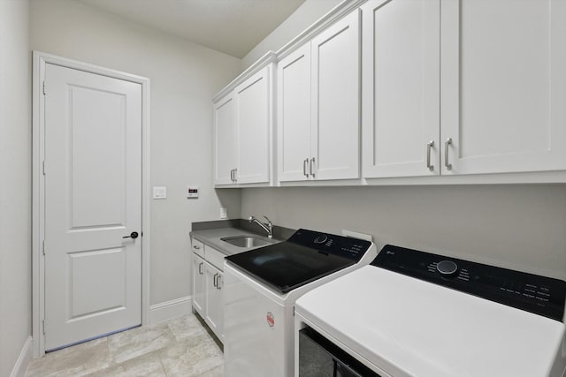 125 Chisholm Trl, Highland Village, TX 75077 - laundry room with cabinet space, independent washer and dryer, and baseboards