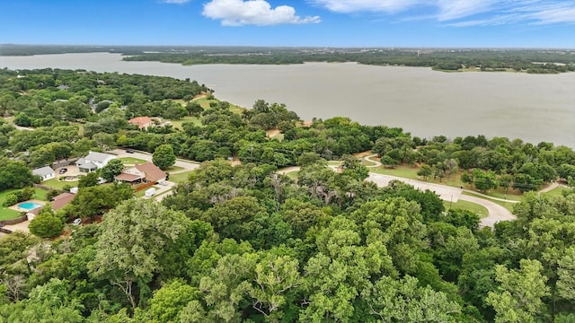 125 Chisholm Trl, Highland Village, TX 75077 - bird's eye view of a nearby body of water and a forest