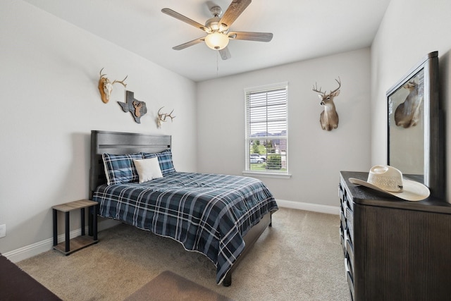 1416 Bearpath Way, Gunter, TX 75058 - bedroom featuring baseboards, light colored carpet, and a ceiling fan