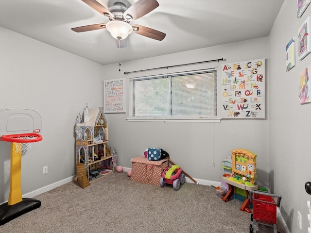 536 Nathan St, Burleson, TX 76028 - game room with ceiling fan and carpet flooring