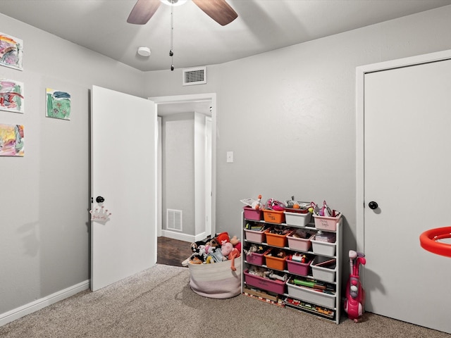 536 Nathan St, Burleson, TX 76028 - recreation room with carpet flooring and ceiling fan