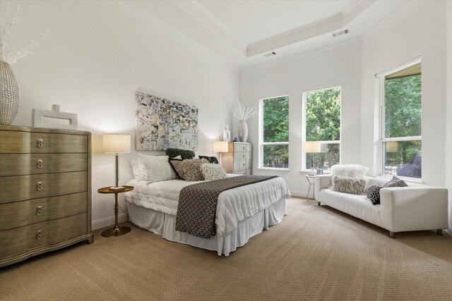 10933 Smoky Oak Trl, Flower Mound, TX 76226 - carpeted bedroom featuring crown molding and baseboards