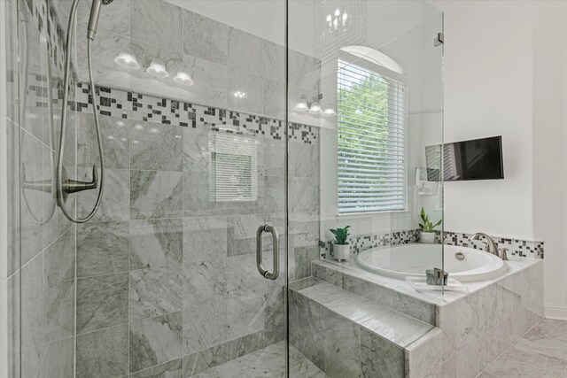 10933 Smoky Oak Trl, Flower Mound, TX 76226 - bathroom with a bath and a shower stall