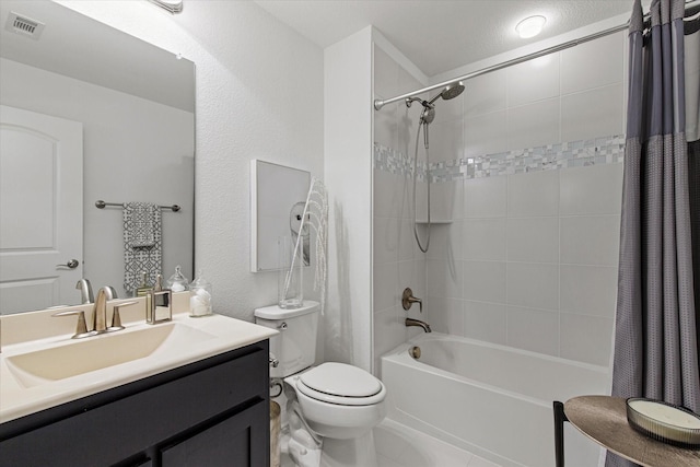 10933 Smoky Oak Trl, Flower Mound, TX 76226 - full bath featuring shower / bath combo with shower curtain, toilet, and vanity