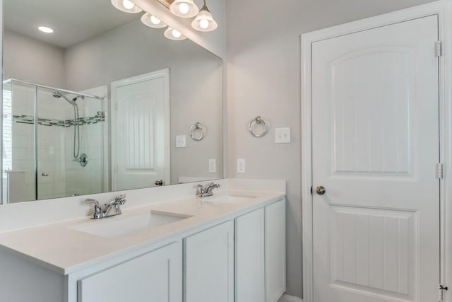 2089 Hartley Dr, Forney, TX 75126 - full bath with double vanity and a stall shower