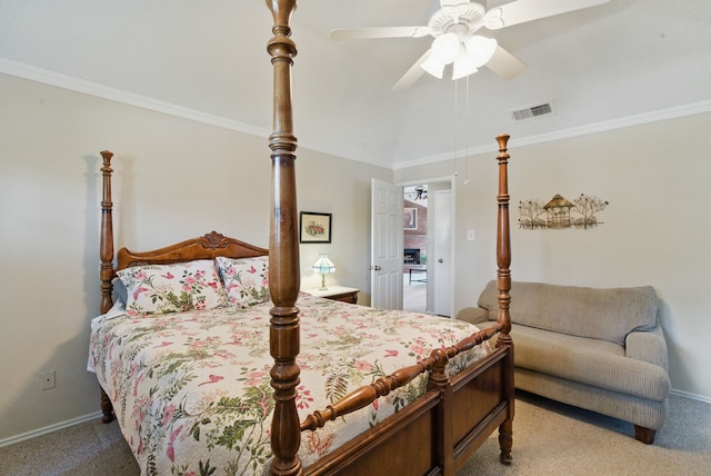 1508 Haven Pl, Allen, TX 75002 - bedroom featuring carpet flooring, baseboards, crown molding, and a ceiling fan