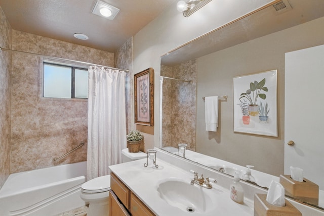 1508 Haven Pl, Allen, TX 75002 - bathroom featuring vanity, shower / bath combo, and toilet