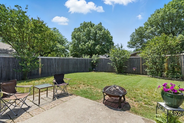1508 Haven Pl, Allen, TX 75002 - view of yard with a fire pit and a patio