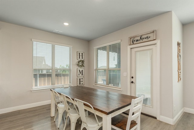 2014 Slow Stream Dr, Royse City, TX 75189 - dining area with light wood-style floors, plenty of natural light, baseboards, and recessed lighting