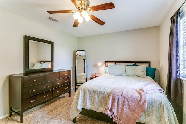 1816 Chattanooga, Bedford, TX 76021 - bedroom featuring light carpet, a ceiling fan, and baseboards