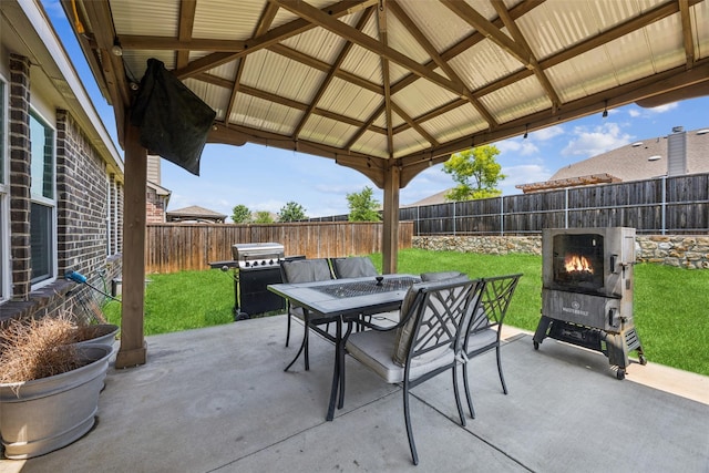 2224 Heaton St, Forney, TX 75126 - view of patio / terrace with outdoor dining space and a gazebo