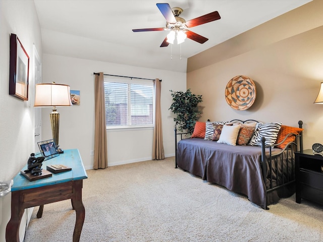 4344 Kestrel Way, Carrollton, TX 75010 - bedroom with light colored carpet and a ceiling fan