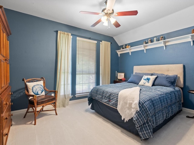 6301 Bermuda Dunes Dr, Plano, TX 75093 - bedroom with light carpet, a ceiling fan, and vaulted ceiling