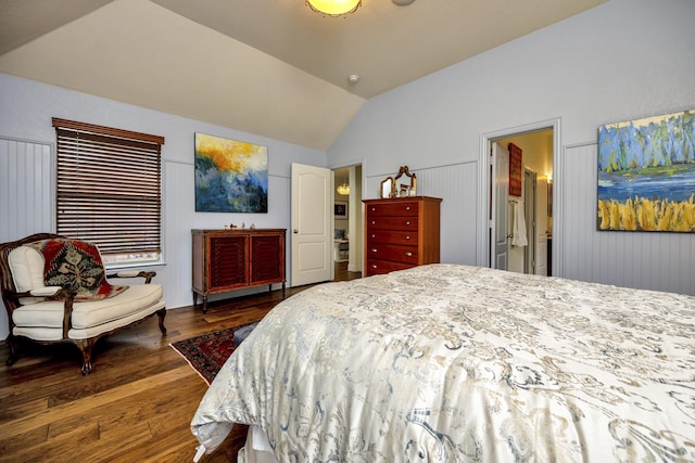 9708 Sinclair St, Fort Worth, TX 76244 - bedroom featuring lofted ceiling and dark wood-style floors