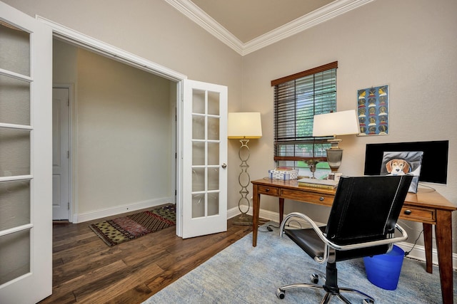 9708 Sinclair St, Fort Worth, TX 76244 - office area with crown molding and wood finished floors
