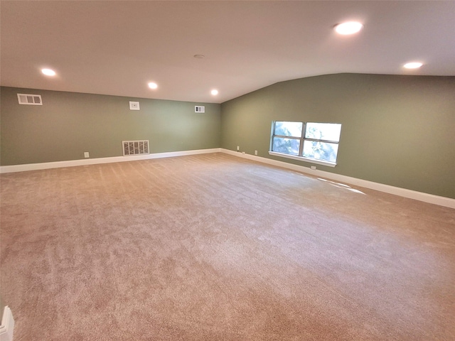 3717 W Spurgeon St, Fort Worth, TX 76133 - carpeted empty room with lofted ceiling, baseboards, and recessed lighting