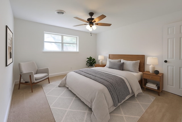 3717 W Spurgeon St, Fort Worth, TX 76133 - bedroom with light colored carpet, baseboards, and ceiling fan