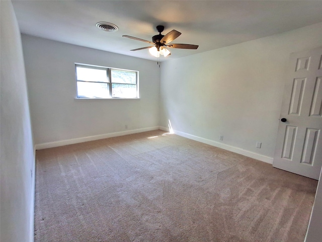 3717 W Spurgeon St, Fort Worth, TX 76133 - empty room with ceiling fan, light carpet, and baseboards