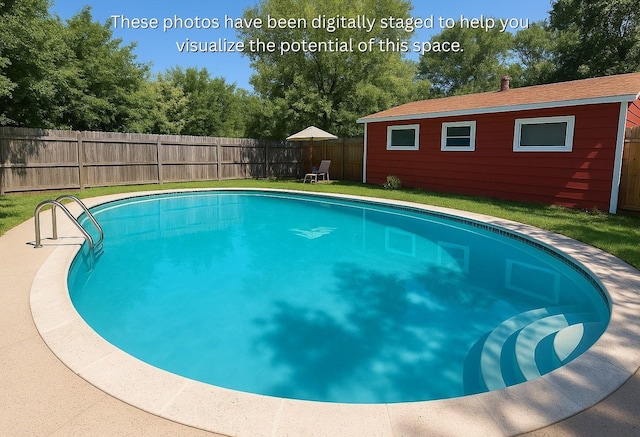 3717 W Spurgeon St, Fort Worth, TX 76133 - view of pool featuring an outbuilding