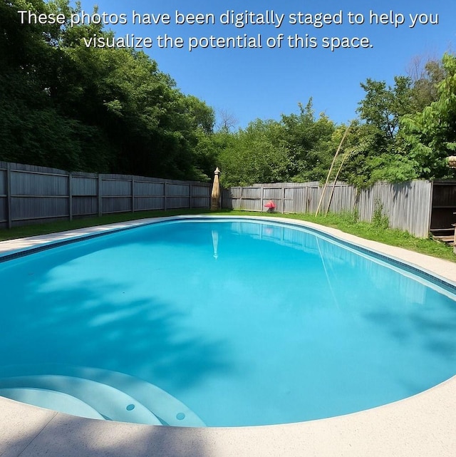 3717 W Spurgeon St, Fort Worth, TX 76133 - view of pool featuring a fenced backyard and view of scattered trees