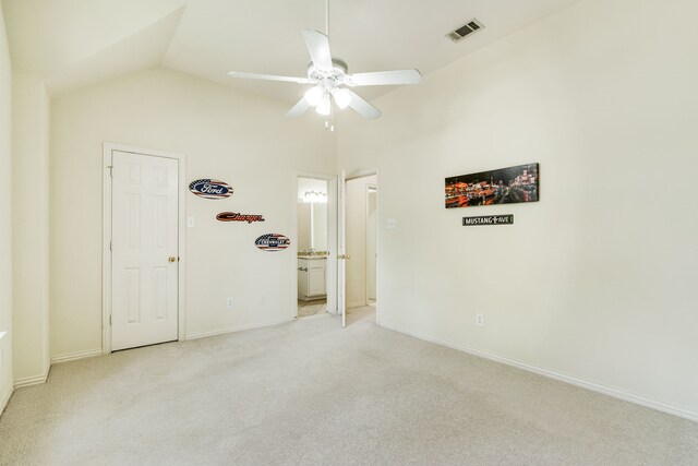 2001 Bosbury Dr, Flower Mound, TX 75028 - carpeted spare room with ceiling fan, lofted ceiling, and baseboards