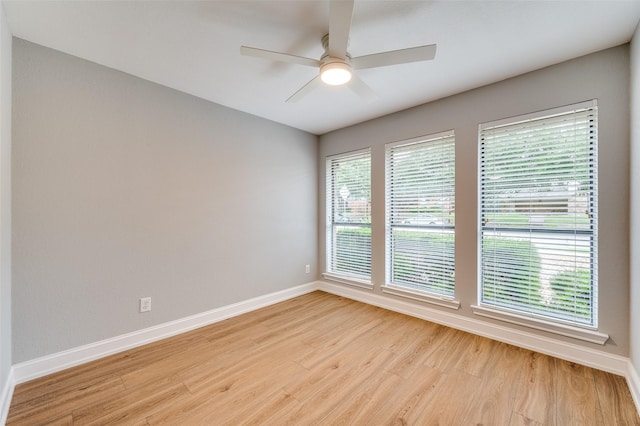 7581 Kings Ridge Rd, Frisco, TX 75035 - empty room with light wood-type flooring, baseboards, and ceiling fan