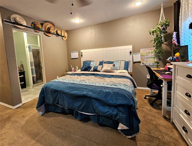 203 Hollywood St, Coleman, TX 76834 - bedroom featuring light carpet, an office area, and baseboards