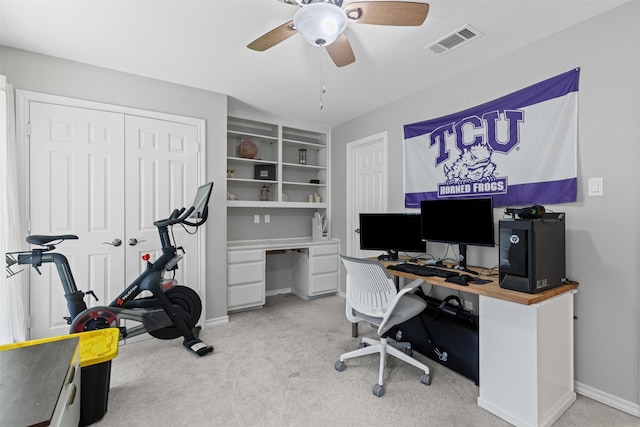 7009 Brookvale Rd, Fort Worth, TX 76132 - carpeted office space with a ceiling fan and baseboards