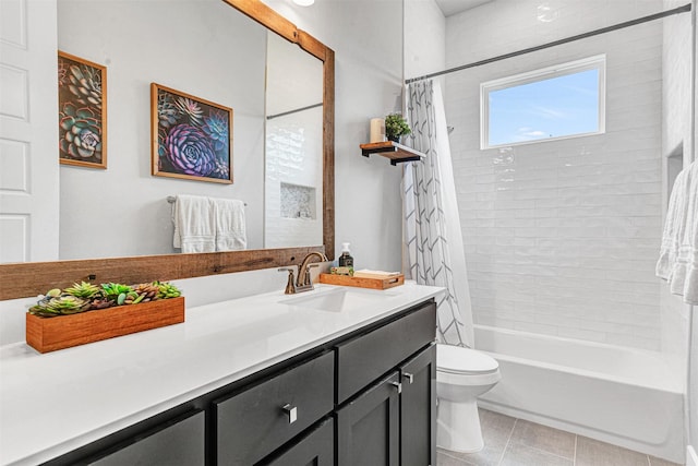 288 Ontario Loop, Sunnyvale, TX 75182 - bathroom with vanity, toilet, shower / bath combo with shower curtain, and tile patterned floors