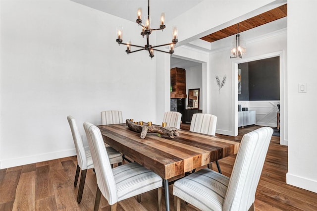 288 Ontario Loop, Sunnyvale, TX 75182 - dining space with a chandelier, baseboards, and wood finished floors